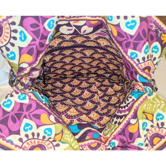 Vera Bradley "Plum Crazy" Convertible Crossbody Tote Purse Shoulder Bag RARE GUC - Picture 10 of 13